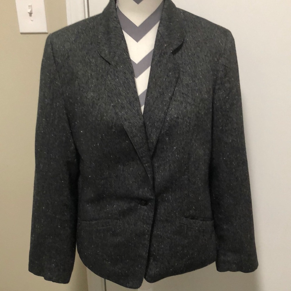 Pykettes Blazer Jacket SZ 14 Tweed  Black White - Picture 2 of 6